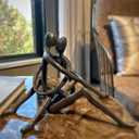 Embracing Couple Iron Sculpture, Romantic Love Metal Decor, Wedding Anniversary Engagement Valentines Day Gift