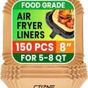 Air Fryer Liners Disposable, 150Pcs 8" Square [Food Grade Material] Unbleached Parchment Paper Liners Non-Stick & Waterproof Oilproof for 5-8 QT Airfryer Basket, Baking, Roasting Microwave, Oven