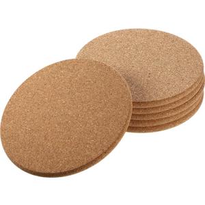 Boao 6 Pcs Round Cork Trivets for Hot Dishes High Density Thick Coasters Wooden Absorbent Cork Plant Coasters for Kitchen, Drinks Coffee Plants (6 Inch)