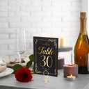 31 Sets Table Number Cards with Holders, Gold Black Table Numbers 1-30 and Head Table Holder 2 Inch Wedding Table Numbers Stand Place Card for Restaurants Party Centerpieces