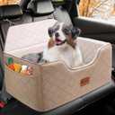 Dog Car Seat,Dog Booster Seats Medium Large Sized Washable Pet Travel with Thick Cushion Travel Dogs Bed for Under 55 lbs or 2 Small Dogs,Safely and Securely (Coffee, Rear seat)