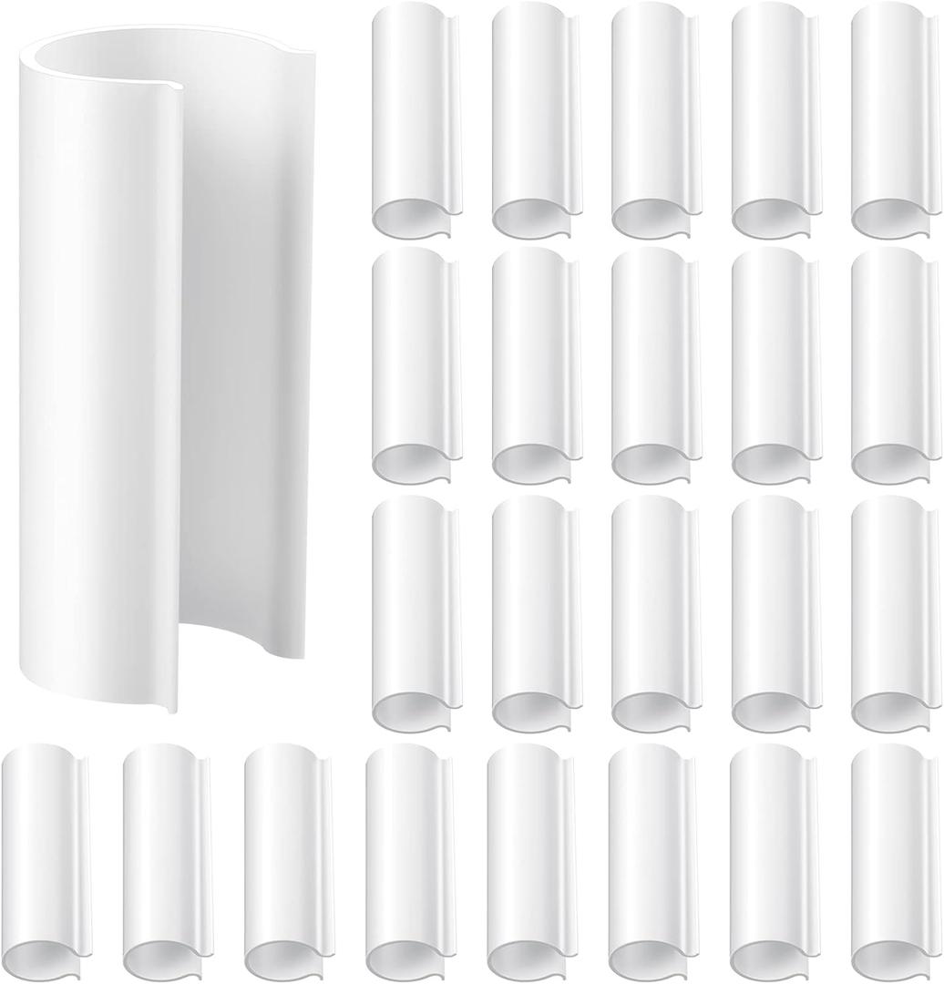 Jetec 32 Pcs PVC Pipe Clips Pool Cover Clamps for Above Ground Pool Greenhouses, Row Covers, Garden, Shelters, Bird Protection, 2.4 Inch Long(for 3/4 Inch PVC Pipe,White)