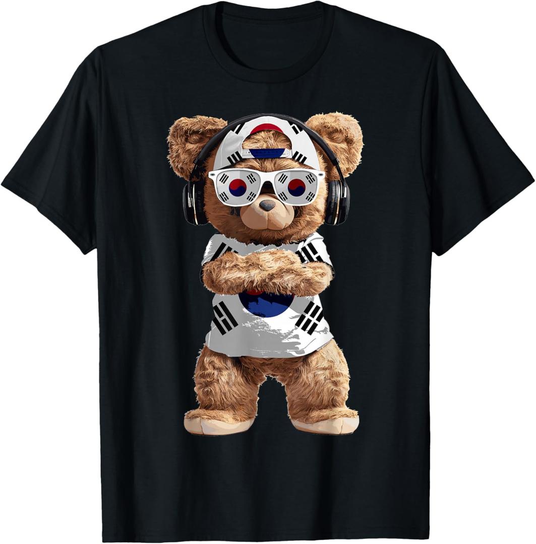 South Korea Flag Souvenirs Bear Outfit Products Korean T-Shirt S