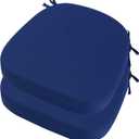 idee-home Outdoor Chair Cushions Set of 2, 17" x 17" Thick D-Shaped Patio Furniture Outdoor Seat Cushions Waterproof with Ties, Dining Pads (Dark Cerulean)