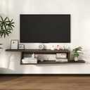 60" Floating Tv Stand, Floating Tv Console for TVs up to 75"
Asymmetrical Floating Entertainment Center, Heavy Duty Plywood Wall Mounted Media Console for Living Room, Bedroom, Walnut