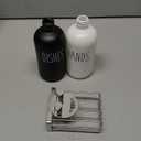 Moforoco Kitchen Dish Soap Dispenser Set, 16OZ Glass Bottle, Hand and Dish Soap Dispenser Set, Instant Dry Tray, Non-Slip Silicone Pad, Brush Holder with Smiley Face Sponge Holder, Kitchen Decor