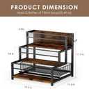 LOTEYIKE 3 Tier Coffee Syrup Rack Organizer, 12 Water Bottles Holder Stand Liquor Cabinet Storage, Wine Rack Countertop Storage Rack Coffee Bar Cabinet for Kitchen