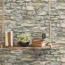 RoomMates RMK11962WP Gray and Taupe Stone Peel and Stick Wallpaper, Roll, Taupe (20.5" x 198")
