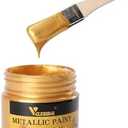 Acrylic Paint Metallic Gold, Non Toxic, Non Fading, 100ml Gold Leaf Paint for Art, Painting, Handcrafts, Ideal for Canvas Wood Clay Fabric Craft Supplies