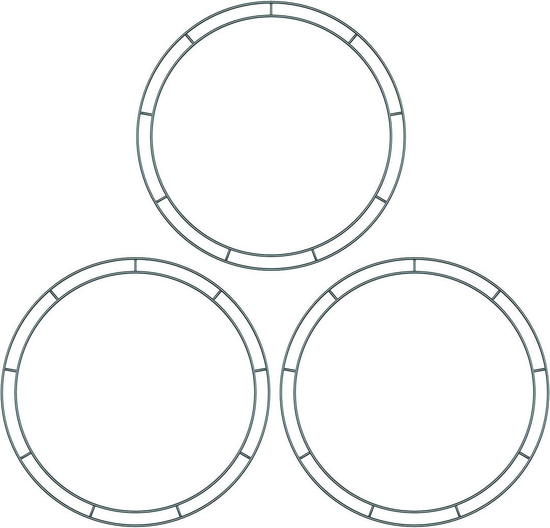 Sumind 3 Pcs Christmas Flat Wire Rings 10" Wire Wreath Frame Christmas Wreath Making Rings for New Year Valentines Decoration