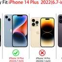 NITITOP Compatible with iPhone 14 Plus Case Cute Mirror Bow Love Heart Pattern for Women Girls Ribbon Design Shockproof Silver Protective Phone Cover - Pink Bow