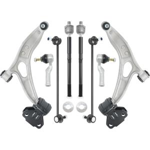 Front Lower Control Arm Kit with Ball Joints Bushings Compatible with 2013-2017 Ford C Max, 2012-2018 Focus(Excludes 15" Wheels, Not For ST or RS) Sway Bar Link Outer Inner Tie Rod End