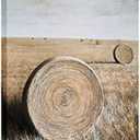 Yihui Arts Rustic Canvas Wall Art Hand Painted Hay Bales Pictures Modern Abstract Vintage Oil Paintings Vertical Artwork for Living Room Bedroom Bathroom Decor, 28L" x 20W"
