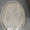 PEMAR 15.7"x11.8" Oval Mother of Pearl Serving Tray, Decorative Ottoman Tray for Living Room, Coffee Table, Breakfast in Bed, Candle Display (White Cream)