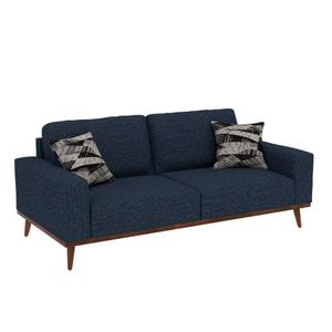 SOFA W / WOOD BASE & 2 PILLOWS - NAVY