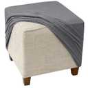 Square Ottoman Cover, Stretch Foot Stool Covers, pouffe Cover Square Protector, Detachable Footstool slipcover Ottoman Covers(F6,65x65cm)