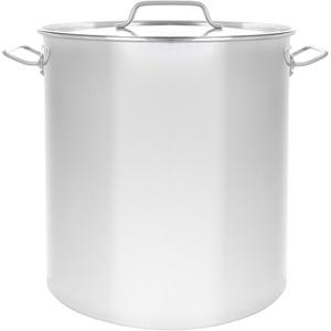 Concord Polished Stainless Steel Stock Pot Brewing Beer Kettle Mash Tun w/Flat Lid (30 QT)
