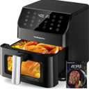 Beelicious Large AirFryer, 12-in-1 Digital Airfryer with Window, Dishwasher Safe, 5.8Qt, 40+ Recipes, Flavor-Lock Tech, Shake Reminder, Compact, Quiet, Nonstick Air Fryers. Black