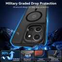 GaoBao Magnetic for Moto G Power 2025 Case/Moto G Power 2026 Case [Compatible with Mag-Safe] [Military-Grade Protection] Slim Translucent Matte Shockproof Anti-Fingerprint Phone Case, Black/Black