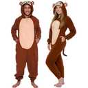 Funziez! Slim Fit Adult Onesie - Animal Halloween Costume - Plush Unisex One Piece Cosplay Suit for Women and Men, S