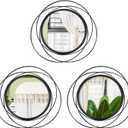 3 Set 13 inch Black Circle Mirrors Wall Decor Iron Frame Wire Mirror Metal Circular Mirror Home Decor Hanging Mirrors for Room/Bedroom/Bathroom/Entryway