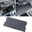 Center Console Compartment Cover for Ford F150 Accessories 2021-2025 2026/Lightning XLT PRO 2022-2025 Interior Hidden Panel Secret Pocket Lid USB Hole (Fits The Open Pocket in Front of The Shifter)