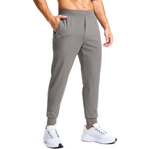 G Gradual Men's Golf Joggers Pants with Zipper Pockets Stretch Sweatpants Slim Fit Track Pants Joggers for Men Work Running (Gray, L)