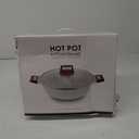 Dezin 5-QT Double-flavor Shabu Shabu Pot with Divider, Dual Sided Nonstick Hot Pot, 12 Inch Divided Stockpot for Cooking, Hotpot for Induction Cooktop, Gas Stove & Hot Burner, Soup Ladle Included