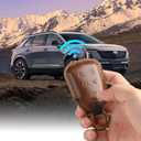 Fits The Remote for Cadillac Key fob Cover Perfectly, Compatible with 2015-2020 CT4 CT5 CT6 XT4 XT5 XT6 ATS CTS SRX XTS 5 Button Key Fob Chain Case Shell/Brown