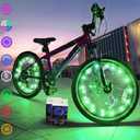 TINANA 2 Tire Pack LED Bike Wheel Lights Ultra Bright Waterproof Bicycle Spoke Lights Cycling Decoration Safety Warning Tire Strip Light for Kids Adults Night Riding