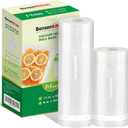 Bonsenkitchen Vacuum Sealer Bags Rolls, 11in x 50ft & 8in x 50ft Durable Food Sealer Bags, Commercial Grade, Heavy Duty, BPA Free, Seal a Meal, Great for Food Storage & Sous Vide Cooking, VB25