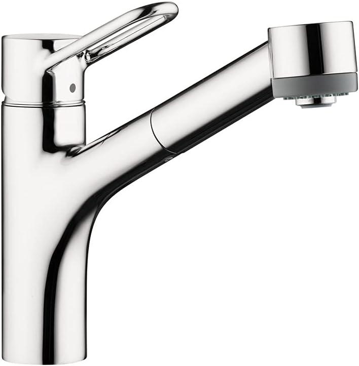 hansgrohe Talis Loop Chrome Single-Handle Kitchen Faucet, Kitchen Faucets with Pull Out Sprayer, Faucet for Kitchen Sink, Chrome 04704005