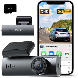 Dash Cam,1080P Front Dashcams, Dash Camera for Cars, Car Camera Built-in WiFi, Night Vision, App Control, 24H Parking Monitor, Loop Recording, WDR, G-Sensor, 170Wide Angle with Free 64G Card