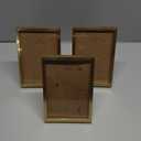 Upsimples 4x6 Picture Frame Set of 3, Made of High Definition Glass for 4 x 6 Gold Frames, Wall and Tabletop Display Thin Border Photo Frame for Home Decor