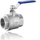 RQG 1-Piece Full Port Ball Valve, Shut-Off Ball Valve,1/2 Inch Female x Female Ball Valve With Blue Vinyl Handle, 1/2“ NPT 304 Stainless Steel Ball Valve for Water, Oil, and Gas,1000WOG(DN15 light)