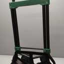 Heavy-Duty 330LB Capacity Hand Truck with Stair-Climbing Wheels & One-Touch Retractable Handle - Q235 Steel Collapsible Dolly Cart, 4.2-Inch Triple Wheels, Elastic Strap & Sponge Grip (Green)