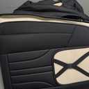 MINGBRON Car Seat Cover Full Set, Leather Car Seat Cover, Waterproof Seat Covers, Car Seat Cushion, Nappa Leather Seat Covers Car Seat Protector Universal Fit Most Cars Black