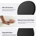Ergonomic Mouse Pad with Wrist Rest, Black Mousepad with Wrist Support for Desk, Non-Slip Hard Base Mouse Pads, Portable for Office/Home/Travel Work