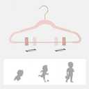 SONGMICS 24 Pack Pants Hangers, 16.7 Inch Coat Hangers with Rose Gold Colored Movable Clips, Heavy-Duty, Non-Slip, Space-Saving, for Pants, Skirts, Dresses, Light Pink UCRF14PK24