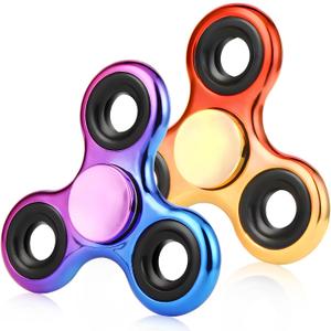 Fidget Spinner 2 Pack, Easter Basket Stuffers - Fidget Toys Adults Metal Fidgets Spinners for Kids for Autism ADHD Anxiety Gift for Teens Boys