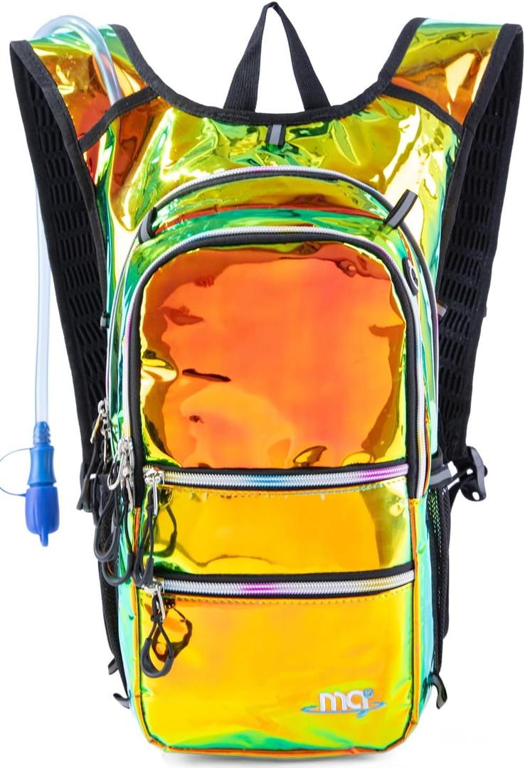 Hydration Backpack Pack with Cool Lights, 2L Water Bladder, Lightweight Bag for Running, Hiking, Bike, Climbing, Music Festival Essential, and Rave