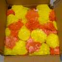 Marigold Garland for Decoration 5 Pcs of 5 feet Long Strands Artificial Marigold Flowers with Bell, Indian Dcor for Pooja/Diwali Decorations/Christmas (Orange + Yellow)