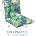 LVTXIII Outdoor Adirondack Chair Cushions, L42 x W21 x H4 Patio Tufted Low Back Cushions, Seasonal Replacement Rocking Chair Cushion for Home Garden Furnitue, Set of 2, Islamorada Blue Green