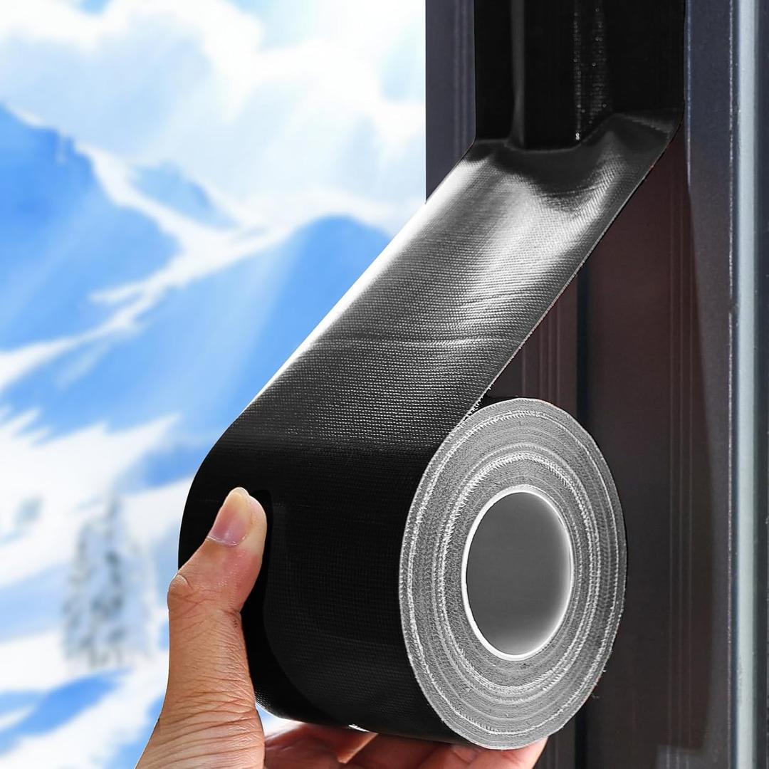 Window Sealing Tape, Window AC Insulation Air Conditioner Seal Around Frame, 3 inch X 65.5 FT, Blocker for Cold Heat Air, Waterproof Tape for Repair, Heavy Duty No Residue (Black)