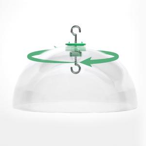PFNRTH Rotating Squirrel Baffle for Bird Feeders,Two-Ways:Bird Feeder Dome or Baffle for Bird Feeder Pole,12" Clear Dome Rain Guard.