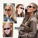 mosanana Retro Cat eye Sunglasses Rectangle Oval Y2k Women 90s Trendy Narrow Small MS52583