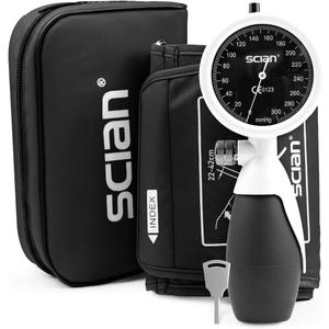 SCIAN Palm Style Aneroid Sphygmomanometer with European Cuff 8.7-16.5", Manual Blood Pressure Cuff with Carrying Bag for for Nurse Doctor Senior Adult, White