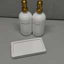 Gold Soap Dispenser Set, Glass Soap Dispenser with Stainless Steel Pump, Perfect for Modern Kitchen Counter Decor. (Gold)