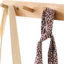 Hickory Wood Coat Rack Wall Mount, 12 Inch Coat Hook Hanger Wooden Wall Coat Rack with 3 Hooks for Purse Clothes Towels Hats in Entryway Bedroom Bathroom, Natural