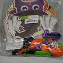 Halloween Trunk or Treat Car Decorations Kit with LED Lights, Happy Halloween Theme Design Car Archway Garage Decoration with Banner, Paper Fans, Balloons, Tassel, Spiral Band and Pumpkin Stickers